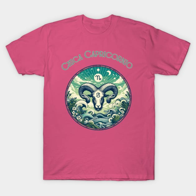 "Capricorn Spanish Cosmic Elegance"- Zodiac Horoscope Star Signs T-Shirt by stickercuffs